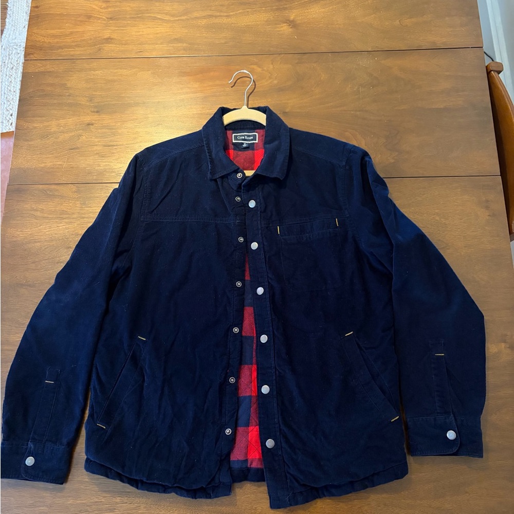 Club Room Blue Corduroy Shirt Jacket
